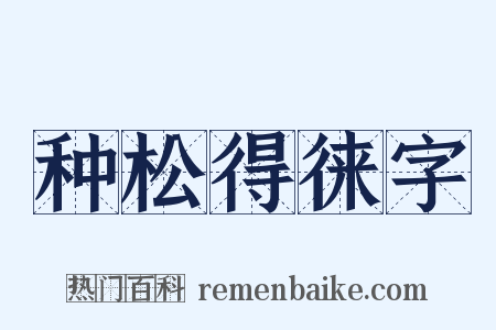种松得徕字是什么意思的图片